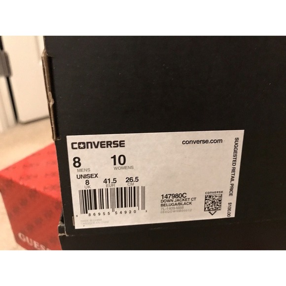 CONVERSE CT 70 Beluga Black Sneaker, Down Jacket Mens 8, Women’s 10 - Picture 12 of 12